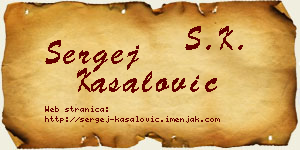 Sergej Kasalović vizit kartica